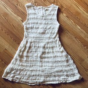 Matilda Jane White Lace Lined Dress Sleeveless Size 12 Zipper in Back W/ Pockets